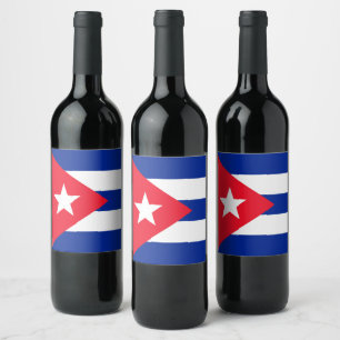 Étiquette Pour Bouteilles De Vin Drapeau Cuba