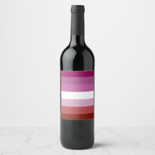 Étiquette Pour Bouteilles De Vin Drapeau de fierté lesbienne de SlipperyJoe féminin