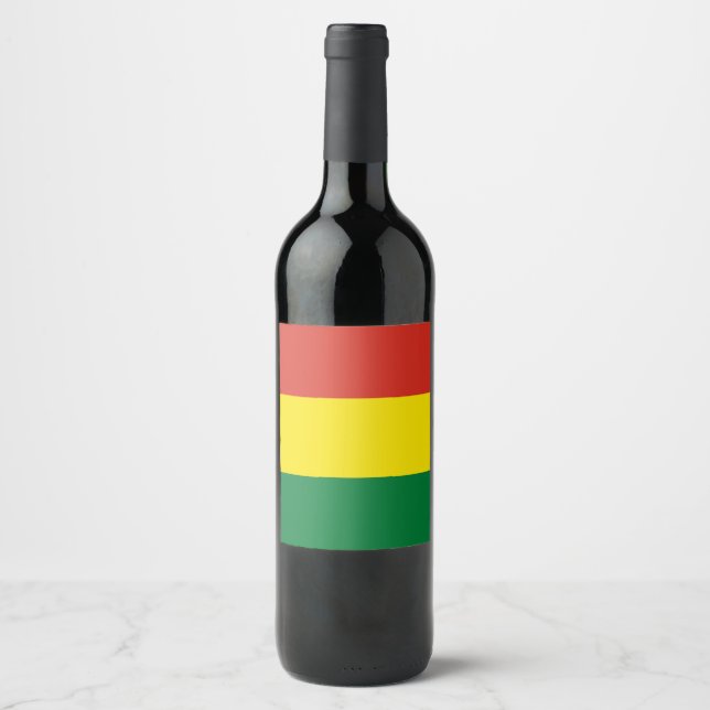 Étiquette Pour Bouteilles De Vin Drapeau de la Bolivie (Devant)