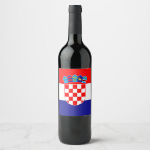 Étiquette Pour Bouteilles De Vin Drapeau de la Croatie