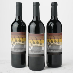 Étiquette Pour Bouteilles De Vin drapeau de la fierté de l'ours de SlipperyJoe's te