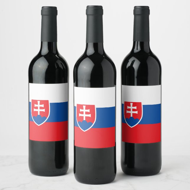 Étiquette Pour Bouteilles De Vin Drapeau de la Slovaquie (Bouteilles)