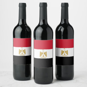 Étiquette Pour Bouteilles De Vin Drapeau de l'Égypte