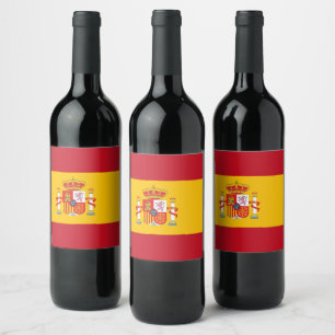 Étiquette Pour Bouteilles De Vin Drapeau de l'Espagne