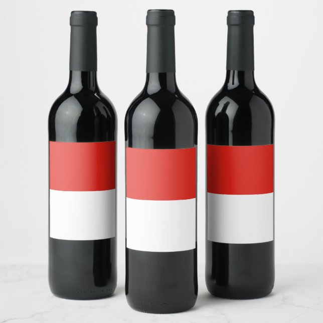Étiquette Pour Bouteilles De Vin Drapeau de l'Indonésie (Bouteilles)