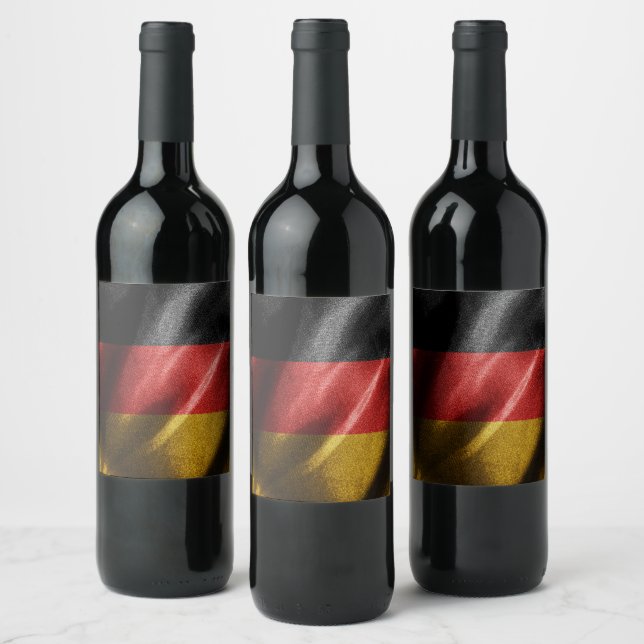 Étiquette Pour Bouteilles De Vin Drapeau de soie allemand (Bouteilles)
