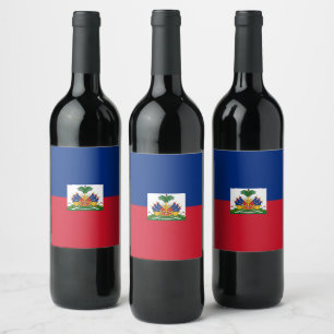 Étiquette Pour Bouteilles De Vin Drapeau Haïti