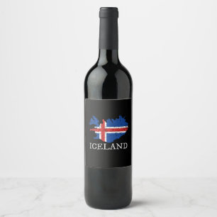 Étiquette Pour Bouteilles De Vin Drapeau Islande