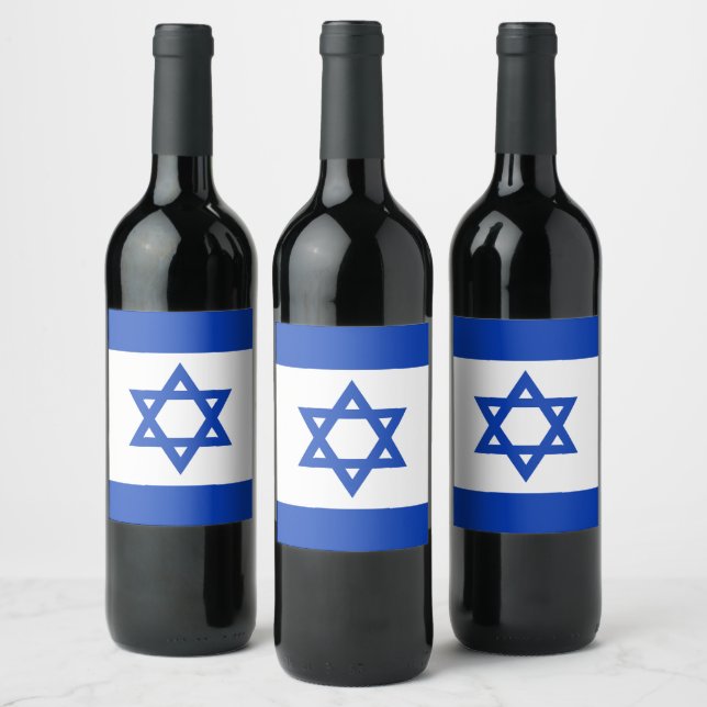 Étiquette Pour Bouteilles De Vin Drapeau Israël (Bouteilles)