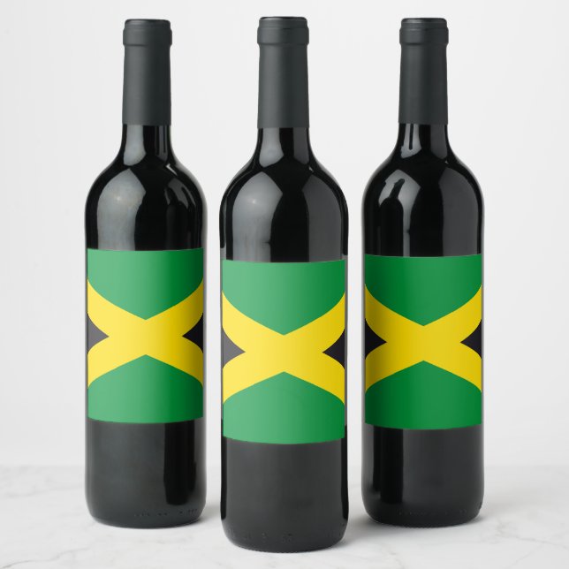 Étiquette Pour Bouteilles De Vin Drapeau jamaïcain (Bouteilles)