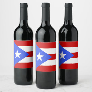 Étiquette Pour Bouteilles De Vin Drapeau Porto Rico
