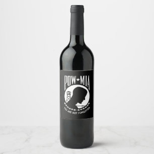 Étiquette Pour Bouteilles De Vin Drapeau POW MIA : Soldats disparus de la guerre du