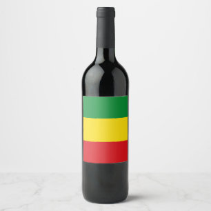 Étiquette Pour Bouteilles De Vin Drapeau rastafarien Rasta Ethiopie