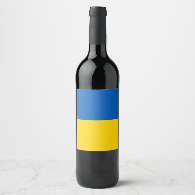 Étiquette Pour Bouteilles De Vin Drapeau Ukraine (Devant)