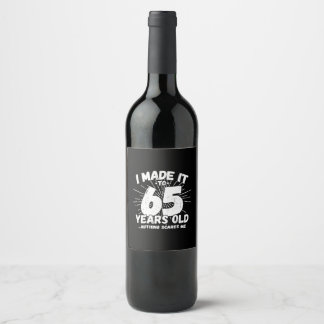 Étiquette Pour Bouteilles De Vin Drôle 65e Anniversaire Citation Sarcastique 65 ans
