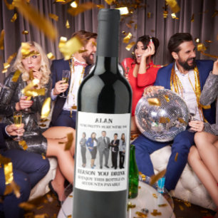 Étiquette Pour Bouteilles De Vin drôle Boss Appréciation Cadeau RAISONS VOUS BOIRE