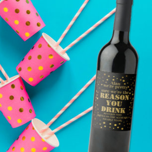 Étiquette Pour Bouteilles De Vin Drôle Boss Vin Étiquette - Gold Spot Design