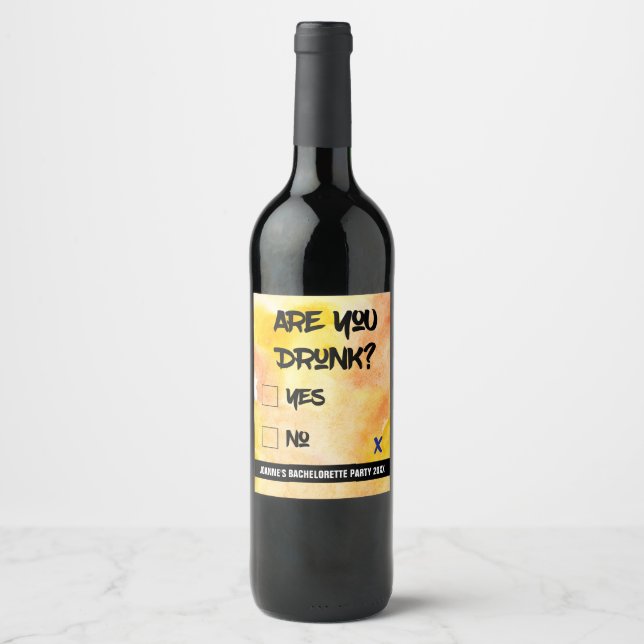 Étiquette Pour Bouteilles De Vin Drôle Es-Tu Coupé ? (Devant)