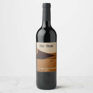 Étiquette Pour Bouteilles De Vin Dunes de sable Paysage du désert 2 Zones de texte