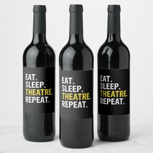 Étiquette Pour Bouteilles De Vin Eat Sleep (Bouteilles)