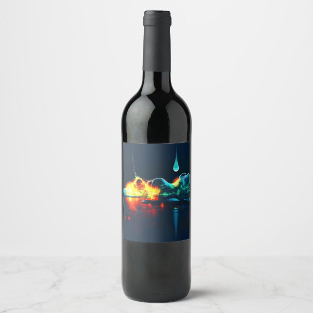 Étiquette Pour Bouteilles De Vin Éclairage Liquide (Devant)