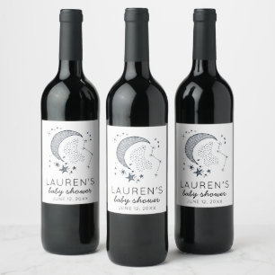 Étiquette Pour Bouteilles De Vin Écrit dans le Baby shower des Couples des étoiles