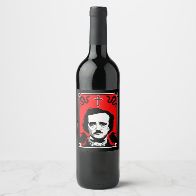 Étiquette Pour Bouteilles De Vin Edgar Allan Poe (Devant)