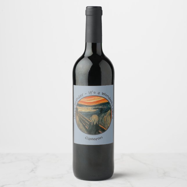 Étiquette Pour Bouteilles De Vin Edvard Munch La Collection Scream Party Items (Devant)