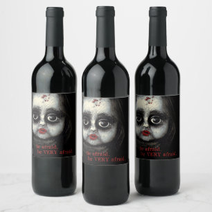 Étiquette Pour Bouteilles De Vin Eerie Doll Be effrayant Halloween Party