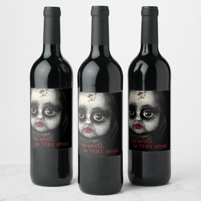 Étiquette Pour Bouteilles De Vin Eerie Doll Be effrayant Halloween Party (Bouteilles)