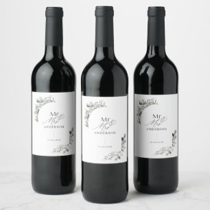 Étiquette Pour Bouteilles De Vin Eeucalyptus botanique minimaliste moderne