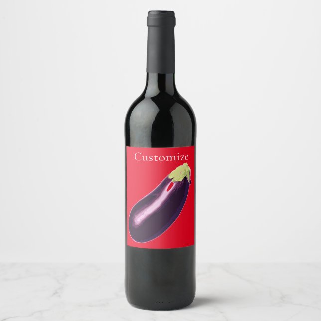 Étiquette Pour Bouteilles De Vin Eggplant Thunder_Cove (Devant)