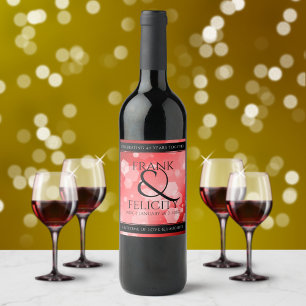 Étiquette Pour Bouteilles De Vin Élégant 40ème 80ème anniversaire de Ruby Mariage