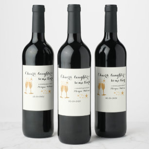 Étiquette Pour Bouteilles De Vin Elégant Amusant Joue Rire Larmes Retraite
