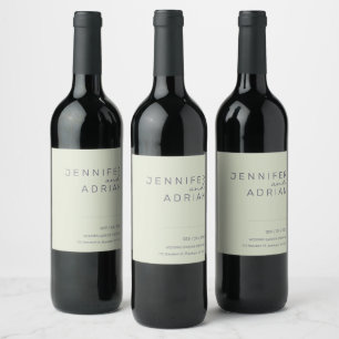 Étiquette Pour Bouteilles De Vin Elégant Beige minimaliste Vin blanc et rouge Étiqu