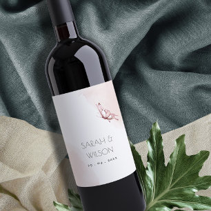 ÉTIQUETTE POUR BOUTEILLES DE VIN ELÉGANT CUIT COULEUR D'EAU BLANC BETTERFOR MARIAGE