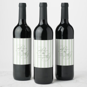 Étiquette Pour Bouteilles De Vin Élégant Décor de fête de mariage personnalisé Text