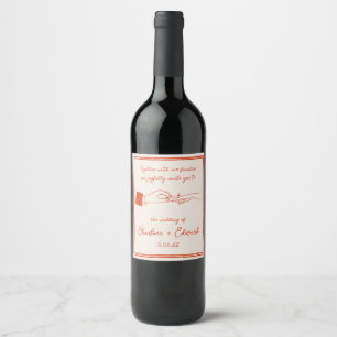 Étiquette Pour Bouteilles De Vin Elégant Étiquette à vin Mariage rétro tiré à la ma