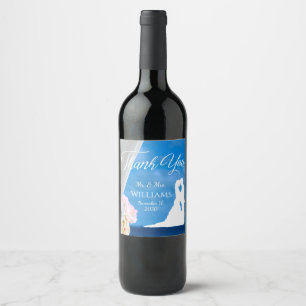 Étiquette Pour Bouteilles De Vin Elégant Floral Summer Beach Mariage Merci