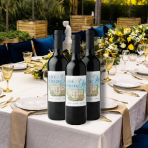 Étiquette Pour Bouteilles De Vin Élégant Lieu Fleurs Doves Elle A Dit Oui! Luxe