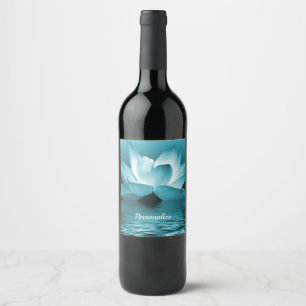 Étiquette Pour Bouteilles De Vin Elégant Lotus Flower Ocean Zen Yoga Personnalisé