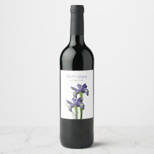 Étiquette Pour Bouteilles De Vin Élégant Mariage Iris violet