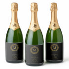 Élégant monogramme de couronne or déco