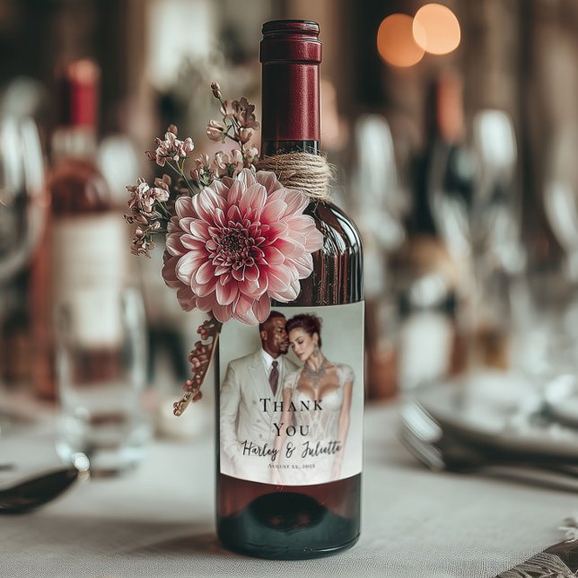 Étiquette Pour Bouteilles De Vin Elegant photo wedding (Créateur téléchargé)