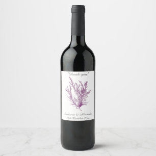 ÉTIQUETTE POUR BOUTEILLES DE VIN ELÉGANT PURPLE MER THÈME ÉTIQUETTE VIN BLANC