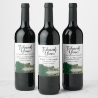 Élégant Rose Mariage émeraude vert Merci