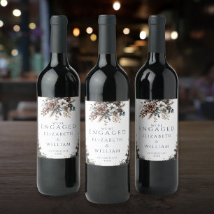Étiquette Pour Bouteilles De Vin Élégant Rustic Forest Pinecones