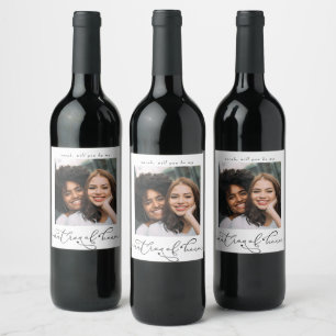 Étiquette Pour Bouteilles De Vin Élégant Serez-vous mon chef d'honneur Photo