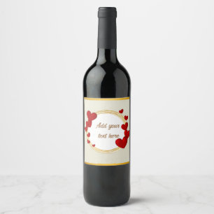 Étiquette Pour Bouteilles De Vin Élégant Valentines, Amour, Mariage d'anniversaire