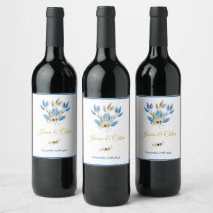 Étiquette Pour Bouteilles De Vin Élégant vin à fleurs et Étiquette à vin pétillant